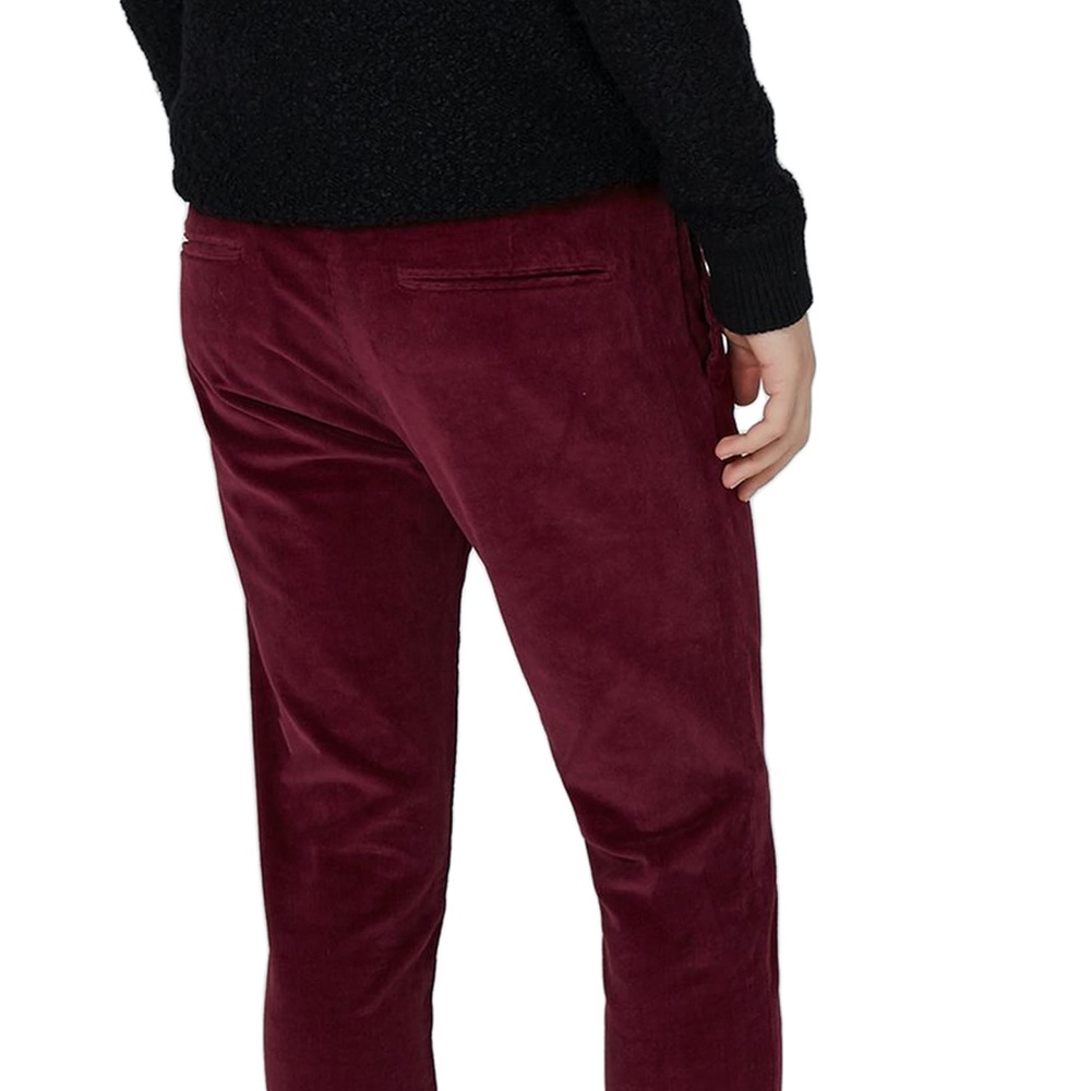 TOPMAN | Skinny Fit Corduroy Trousers Burgundy NEW